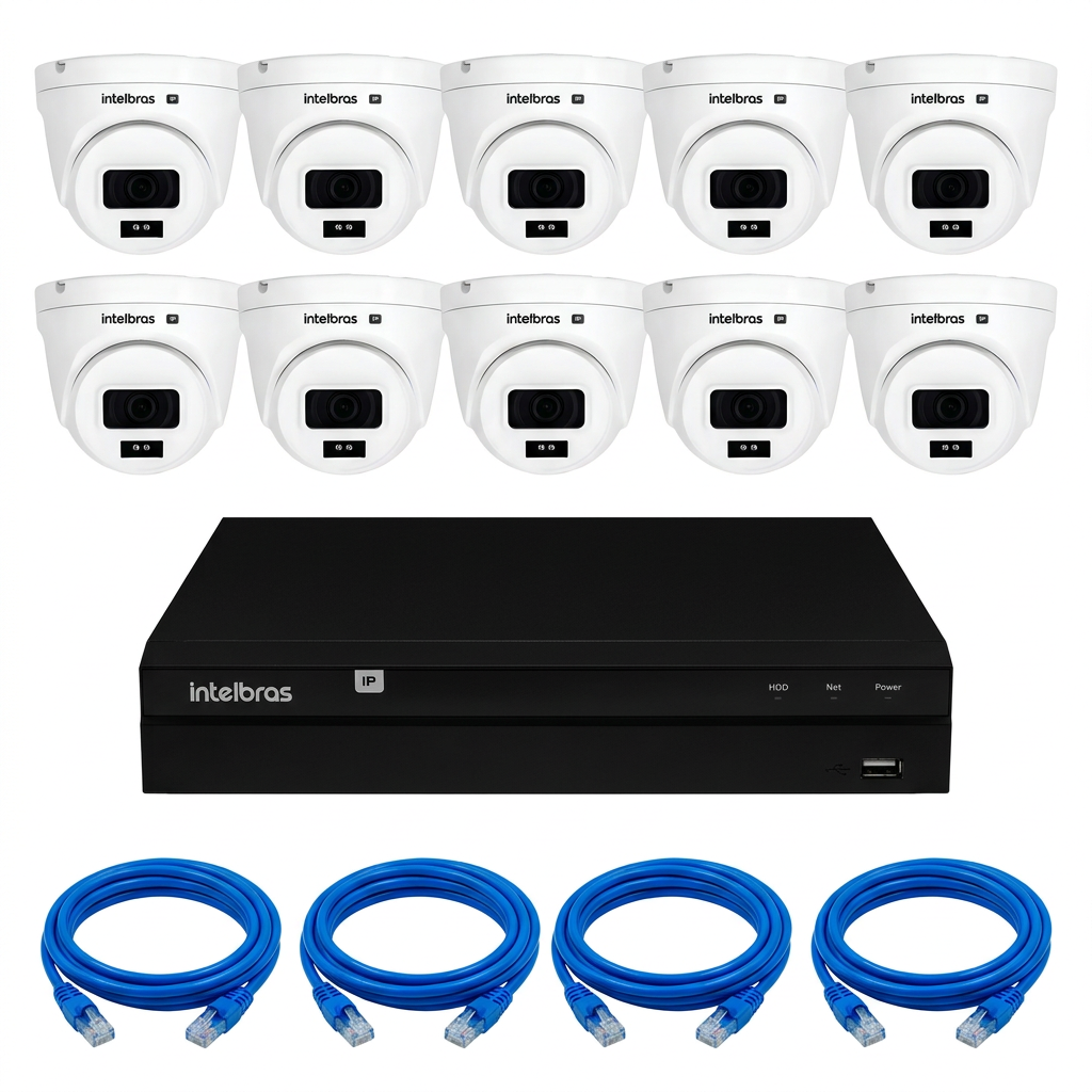 Kit 10 Câmeras IP Vipc 1230 Dome G2 Intelbras
