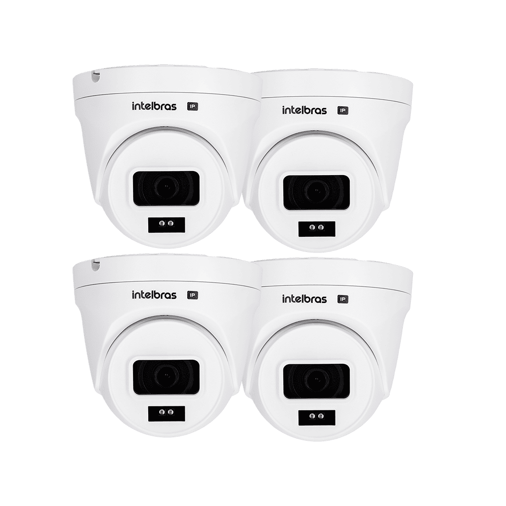 Kit 04 Câmeras IP Vipc 1230 Dome G2 Intelbras